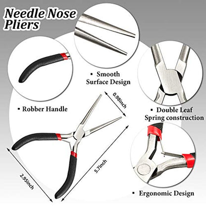 honoson 10 Pcs Metal Earth Tool Kit Pliers Bending Tools for 3D Metal Model | Flat Nose, Needle Nose & Nozzle Pliers, Tab Edge Cylinder Cone Bending, Fits Metal Jigsaw Puzzle Assembly