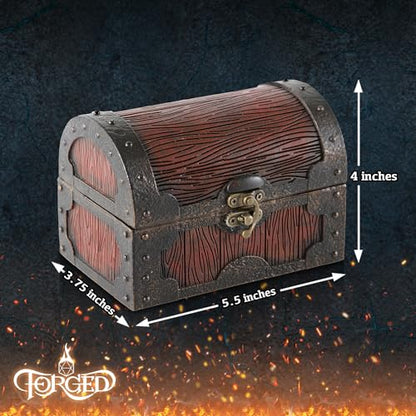 Forged Dice Co. Mimic Chest Dice Storage Box - Holds up to 35 DND Dice or 5 Polyhedral Dice Sets - Great DND Gifts for Men & Compatible with Dungeons & Dragons