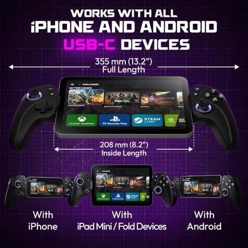 ELO Vagabond Mobile Gaming Controller & Travel Case Bundle | iPhone 15/16, iPad Mini & Android Phone Controller (USBC) - Call of Duty Mobile, PS Remote Play, Xbox Cloud Gaming & More