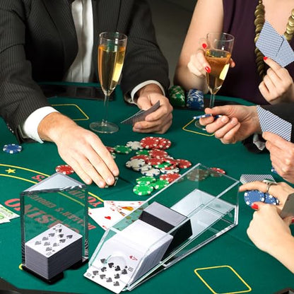 Honoson 8 Deck Blackjack Shoe and Discard Tray Acrylic, Clear | Card Dispenser for Poker Games, Dealing Shoe with Discard Holder for Casino Blackjack, Transparent Acrylic Material - color: Clear, style: 8 Deck
