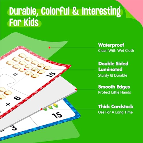 24 Set Addition & Subtraction Puzzles, Self-Correcting Matching Adding and Subtracting Puzzles, Educational Math Games Calculation Activities, Math Learning Toys for Preschool Kids