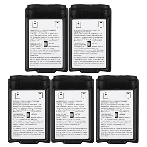 Brrnoo 5 PCS Battery Cover for Controller, Replacement Shell Case Kit with Anti Abrasion Material, Precise Appearance for Game Accessory (Black) - color: Black