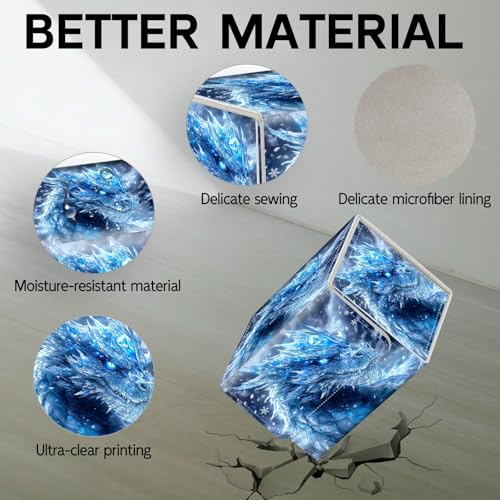 Trading Card Storage Box, Holds 100+ for MTG Cards, Premium PU Leather with Magnetic Closure, Ice Dragon In Snow Durable Deck Box for Magic the Gathering, Trading Card Games - color: Ice Dragon In Snow