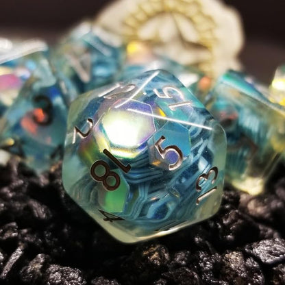Sage’s Portal Cantrips DND Dice Set - Round Edge Resin 7-PC Polyhedral DND Dice Set for Dungeons and Dragons D&D RPG Tabletop TTRPG (Unbound Creation) - color: Unbound Creation