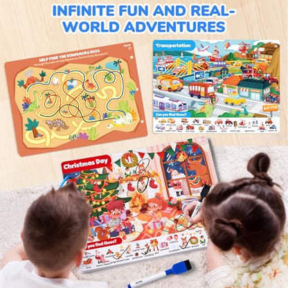 JoyCat Seek & Find Game Books - Preschool Learning Activity for 3-8 | Toddlers & Kids, Travel Activities Toys for Road Trip Car Airplane, Busy Book, Birthday Gifts for Girls and Boys Ages 4-8 - style: 2. Seek & Find
