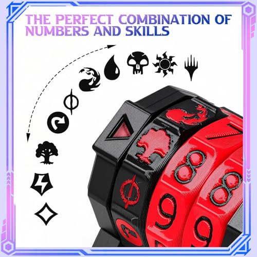 MTG Life Counter Wheel Health Tracker Gradient Game Counter for Board Game Compatible Table top Games with Magic Card Game Accessories CCG Creature Stats (Black with Red) - color: Black With Red