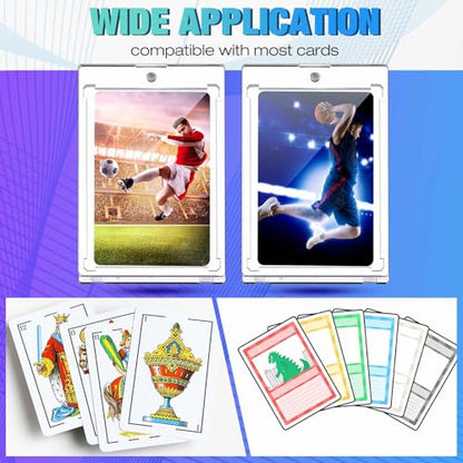 SATINIOR 100 Pcs 100 Pt Magnetic Card Holder, Holder Case Clear Protectors for Thick Baseball Football Hockey Cards - size: 100 Pt
