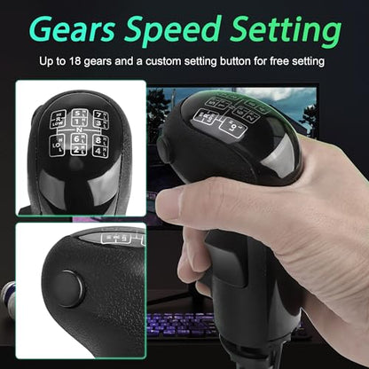 CNSPEED USB Truck Simulator Shifter, Gearshift Knob for ATS & ETS2 Games, PC Sim Racing Shifter Compatible with Logitech G29 G25 G27 G920 Thrustmaster TH8A and Fanatec SQ