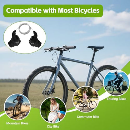3 x 7 Speed Shifter SL-RS25 3×7 Speed Shift Lever, 21 Speed Mountain Bike Gears Bicycle Twist Grip Gear Shifter for MTB Mountain Bike (RS25-3X7 Speed Bike Shifter) - size: RS25-3X7 Speed Bike Shifter
