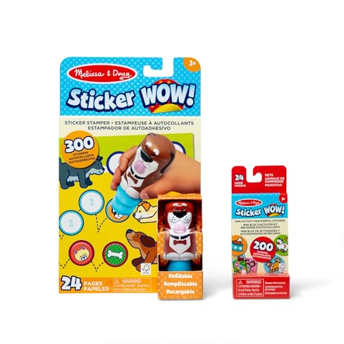 Melissa & Doug Sticker Wow!™ Dog Bundle: 24-Page Activity Book, Refillable Sticker Stamper, Mini Pad, 500 Stickers, Arts and Crafts for Kids Ages 3+ - color: Dog, size: Bundle