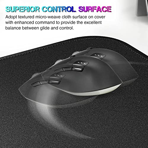 ETZ Extended Gaming Mouse Pad, 31.5 x 11.8 inch Large Black Desk Mat | Stitched Edges, Non-Slip Natural Rubber Base, Washable Surface, Keyboard Support, Home Office Accessory, Durable, 3mm Thick - color: Black