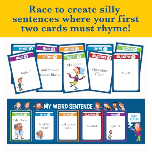 My Weird School Game Miss Bernard Is A Wild Card, Funny Educational Card Game for Kids and Family, Silly Sentence Building Game