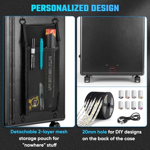 Miniatures Storage Case Miniatures Transport Case Stackable Carrying Case with Trolley & 360° Wheels 6 Trays. Aluminum Alloy Frame with Lock Slot (1.2X-Large Size) - size: 1.2X-Large