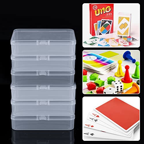 Playing Card Deck Cases 8Pcs Clear Plastic Playing Card Boxes Snaps Closed Poker Gaming Holder Plastic Storage Box Trading Card Box Card Storage Organizer 4.1 x2.95in for Bank Business Game Card