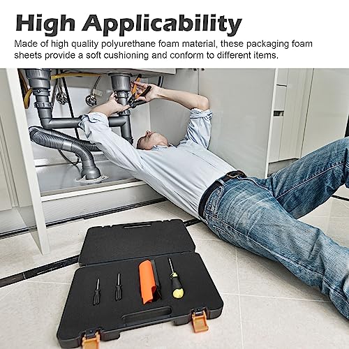 2 Pcs Black Polyurethane Foam Sheet, Cuttable Foam Inserts for Cases | 16 x 12 x 1.5 Inch Packing Foams Pads, Elastic Foam Padding for Toolbox Camera Storage Safe Protection DIY Crafts - color: 16x12x1.5Inch - 2Pcs