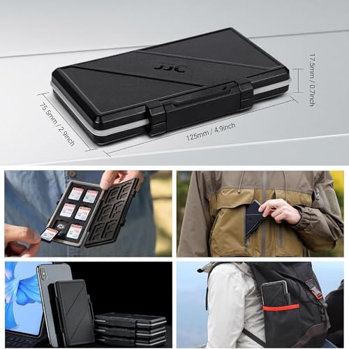 36 Slots Memory Card Case Water-Resistant Anti-Shock Memory Card Wallet for 24 Micro SD SDXC SDHC TF Cards and 12 SD SDXC SDHC Cards | Compact Micro SD Card Holder Wallet for 24 Micro SD SDXC SDHC TF Cards and 12 SD SDXC SDHC Cards, Ergonomic Locking Syst