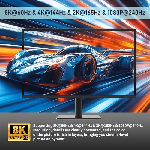 MT-Viki 8K@60Hz HDMI KVM Switch 2 Monitors 2 Computers, 4K@144Hz Dual KVM Switch HDMI with 4 USB 3.0 Port, EDID, 2 USB Cables and Desktop-Controller Included - style: 2 IN 2 OUT 8K@60