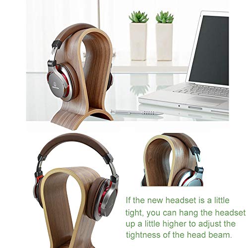 Headphone Stand Wood, Headset Stand for Desk, Walnut Gaming Headphone Holder Compatible for Sennheiser, Bose, Beats, Razer, AKG, Airpod Max, HyperX, Sony PS4 et. | Gaming Headset Holder Compatible for Sennheiser, Bose, Beats, Razer, AKG, Airpod Max, Hyper