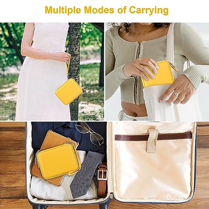 Canboc Carrying Case for G350/ RG40XXV/ RG406V/ RG405V Retro Handheld Game Console, RG40XXV Video Gaming Console Storage Box, Mesh Pocket fits Cable, SD Card, Yellow (Case Only) - color: Yellow