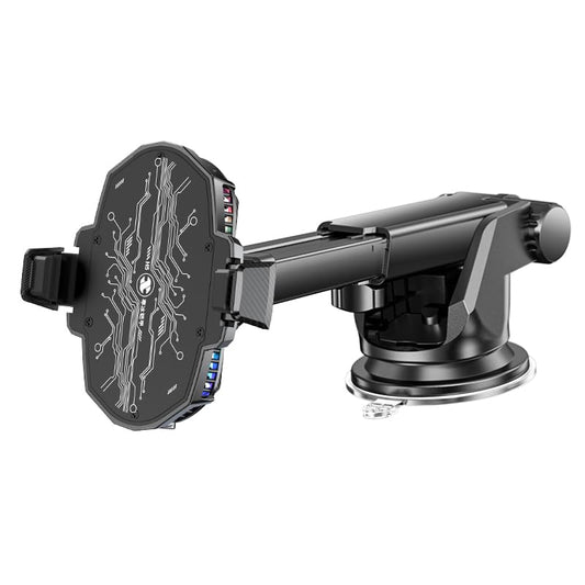 Car Cell Phone Holder Mount with Dual Semiconductor Cooling Fan, Scalable Cell Phone Cooler Car Stand Radiator with Light