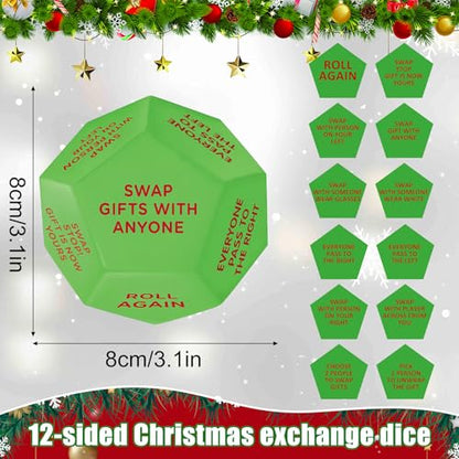 kykake 2026 New-Santa Swap Gift Exchange Dice,3 * 3in Exchange Gifts Family Game,Stocking Stuffers for Men Women, Anniversary Christmas Birthday Gifts for Men Women, Large Dice Party Gifts for Xmas - color: 1pc Santa Swap Gift Exchange Dice