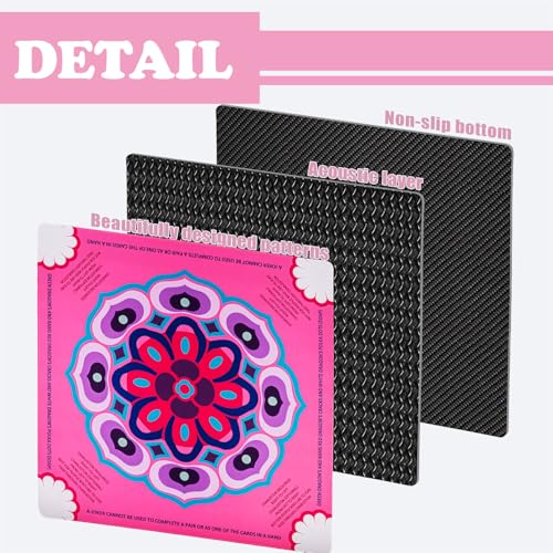 Mahjong Mat, 32" x 32" Anti-Slip Noise Reduction Mahjong Mat for Table, Table Cover for Mahjong, Poker, Board Games, Card Games, Tile Games, Dominoes