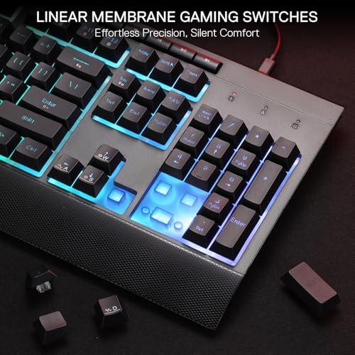 Redragon S151 Combo, K525 Membrane Gaming Keyboard + M616 10000 DPI Mouse | 4 On-the-Fly Combos, No Software Needed, 6-Button Precision Control, Full-Size Layout, Shared Dongle, On-Board CPI Mice - color: S151 BK