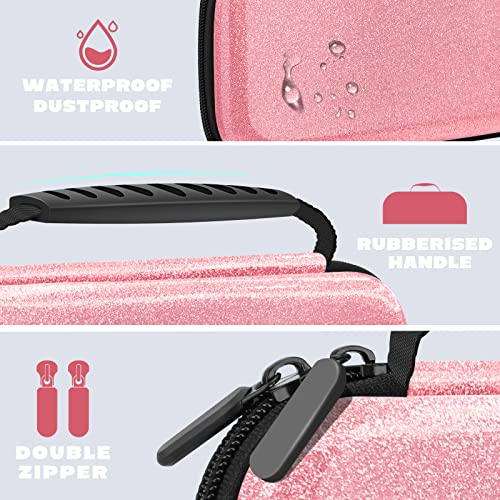homicozy Glitter Carrying Case for Nintendo Switch & Switch OLED Console, Pink Hard Travel Case Shell Pouch for Nintendo Switch Console & Accessories - color: Pink
