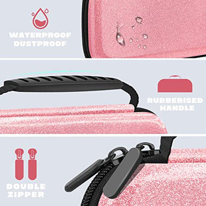 homicozy Glitter Carrying Case for Nintendo Switch & Switch OLED Console, Pink Hard Travel Case Shell Pouch for Nintendo Switch Console & Accessories - color: Pink