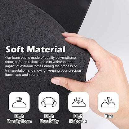 2 Pcs Black Polyurethane Foam Sheet, Cuttable Foam Inserts for Cases | 16 x 12 x 1.5 Inch Packing Foams Pads, Elastic Foam Padding for Toolbox Camera Storage Safe Protection DIY Crafts - color: 16x12x1.5Inch - 2Pcs