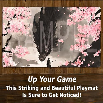 STORKY MTG Playmats, Landscape Board Game Mat with Storage Bag Mouse Pad for MTG DTCG CCG RPG Trading Card MTG Playing Mat with Zones Smooth Rubber Surface Battle 24 x 14 inches, Dragon - color: Dragon