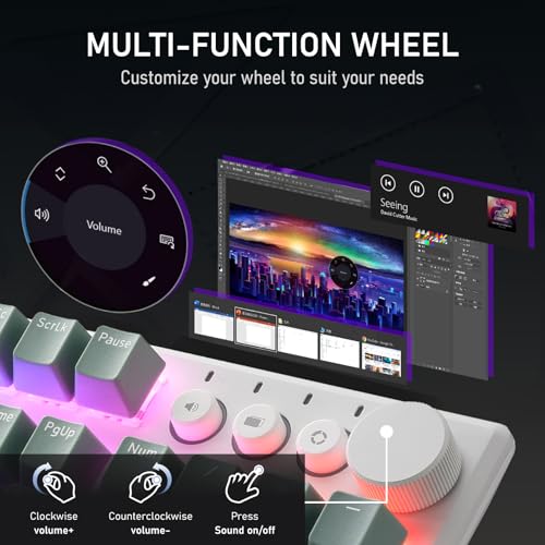 iRocks K74R Wireless RGB Illuminated Mechanical Gaming Keyboard, Hot-Swappable Switches, Easy-Clean Floating Design, PBT 107 Keys NKRO, Detachable USB-C Cable - Island Blue (Red Switches) - color: Island Blue, size: Red Switches