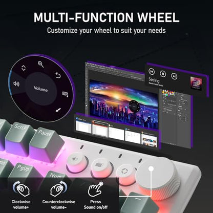 iRocks K74R Wireless RGB Illuminated Mechanical Gaming Keyboard, Hot-Swappable Switches, Easy-Clean Floating Design, PBT 107 Keys NKRO, Detachable USB-C Cable - Island Blue (Red Switches) - color: Island Blue, size: Red Switches