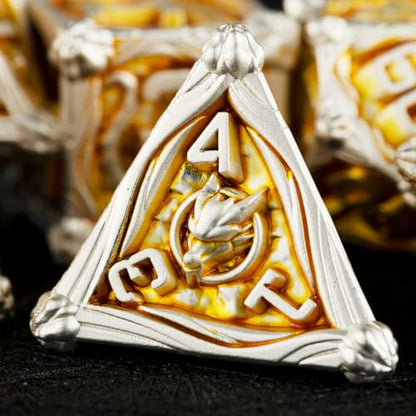 Surpass DND dice Set D&D dice Metal Role Playing Metal Polyhedral Dice for Dungeons and Dragons RPG dice Set MTG dice Dungeons and Dragons Gifts (Yellow) - color: Yellow