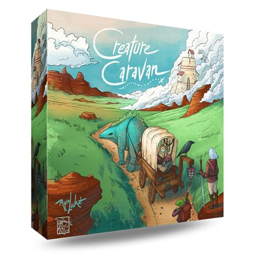 Red Raven Games Creature Caravan Adventure Board Game | Epic Adventure Tableau-Building Board Game of Traveling, Trading & Battling Ember Zombies Across Arzium