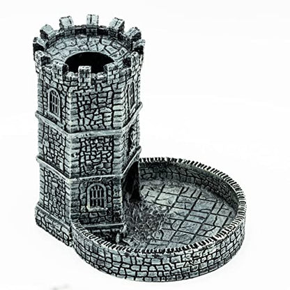 Dice Tower D&D Castle Dice Rolling Tower for Role Playing Games | Grey, Resin Material, D&D Accessory, DM Gift, for Dungeons and Dragons RPG Board Games Tabletop Games - color: Grey