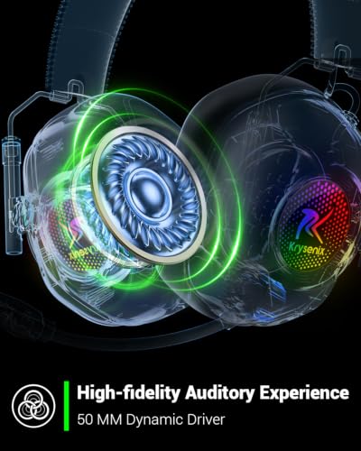 Wireless Gaming Headset with Noise Canceling Microphone for PC, PS5, PS4, Switch, Mac，2.4 GHz Wireless & Bluetooth 5.4 Gaming Headphones, Cool RGB Lighting, 60Hr Battery, 50mm Drivers(Pure White) - color: Pure White