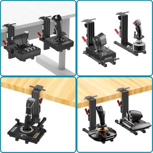 wuutyty 2-Pack Universal Flight Simulator Desk Mount, Adjustable Stand for HOTAS Joystick and Throttle, Compatible with Logitech X52/X56, Thrustmaster T.16000M/T.Flight, WINWING ORION