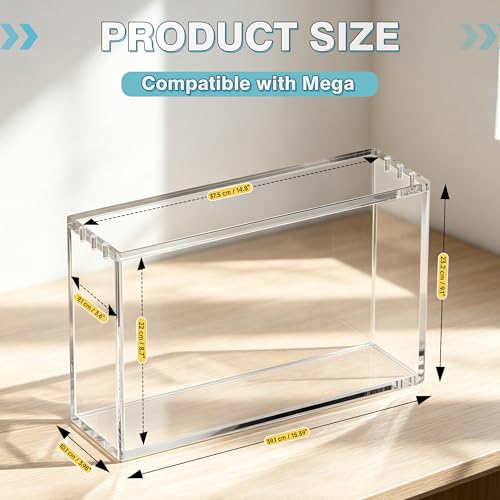 Clear Acrylic Display Case,Stackable Storage Box with Magnetic Closure,Compatible with Mega Charzrd X ex UPC and 151 UPC,Ideal for Showcasing Collectibles(Mega,3 Pack) - size: Mega