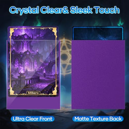 500 Count Card Sleeves, Matte Magic Card Sleeves, Smooth Shuffle & Tear Resistant, Fit for MTG, TCG, CCG (Purple) - color: Purple, size: 500 Pack