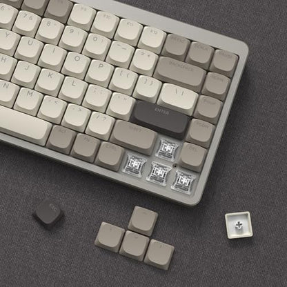 Womier Low Profile Keycaps - Shine Through PBT Keycaps | 60 65 75 100 Percent, Mechanical Keyboard Keycaps for Cherry Gateron MX Switches Keyboard - Khaki Grey - color: Brown