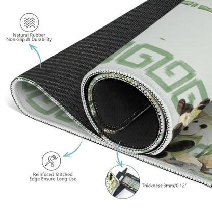 Green Chinoiserie Mahjong Mat for Table, 31.5 * 31.5in Anti Slip Mahjong Mats Table Cover, Noise Reduction, Neoprene Mah Jongg Mat, Mahjong Set Gift for Poker Board Tile Games Table Mats, Panda - color: Panda