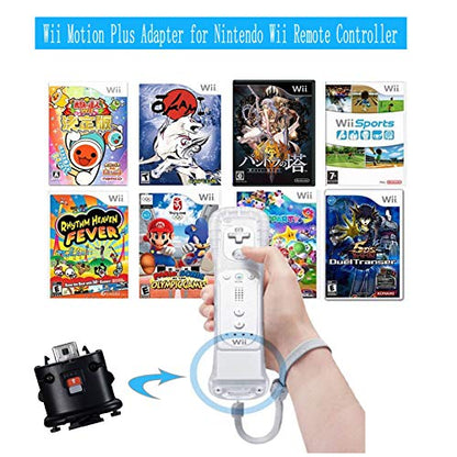 NC Motion Plus Adapter Replacement for Wii Motion Plus Adapter-Sensor Accelerator and Nintendo Remote Controller Compatible (Black 2 Piece/Set) - color: Black 2 Piece/Set