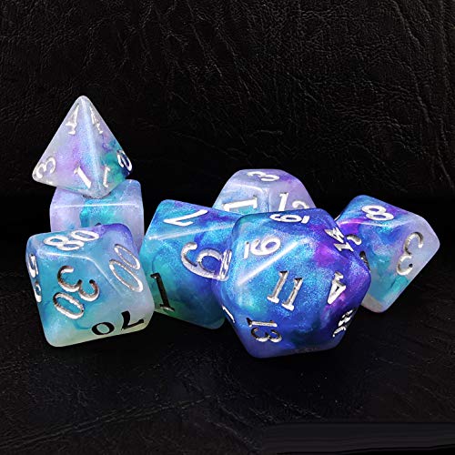 Bescon Magical Stone Dice Set Series, 7pcs Polyhedral RPG Dice Set Dragon Eyes, Polybag Packing - color: Dragon Eyes in Polybag