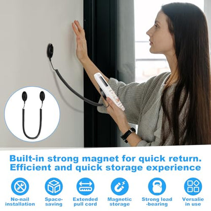 8 Pack 70 Inch Magnetic Remotes Control Holder with Spring Ropes Retractable Cord Remote Holder Wall Mount Anti-Loss Remote Control Leash Wall Mount for Projector TV Fan Couch, Bedside Table - size: 70 Inch