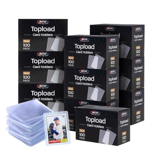 BCW 3x4 Standard Topload Card Holders | 1000 Pack | Top Loaders for Cards | Rigid Card Protector | Fits Standard Size Cards Up to 35pt - size: 1000 Pack