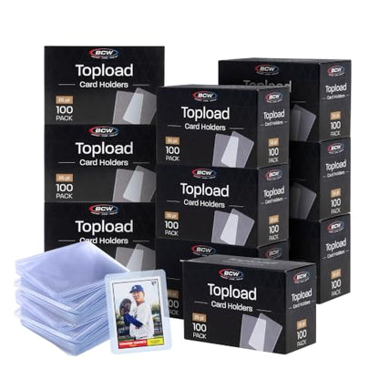 BCW 3x4 Standard Topload Card Holders | 1000 Pack | Top Loaders for Cards | Rigid Card Protector | Fits Standard Size Cards Up to 35pt - size: 1000 Pack