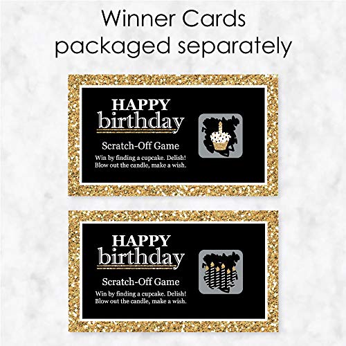 Big Dot of Happiness Adult Happy Birthday - Gold - Birthday Party Game Scratch Off Cards - 22 Count - size: Led Anti-Stress 867