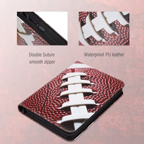 Football Card Binder Features 468 Double-Sided Pockets for Secure NFL Card Storage,Waterproof PU Leather With Zipper Closure Mint Condition Preservation for Hard Gridiron Fans and Collectors - style: Football