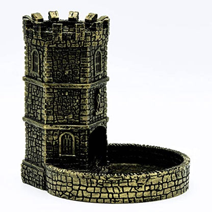D&D Dice Tower, Castle Dice Rolling Tower for Role Playing Games | Ancient Gold, Resin Material, D&D Accessory, DM Gift, for Dungeons and Dragons RPG Board Games Tabletop Games - color: Ancient Gold